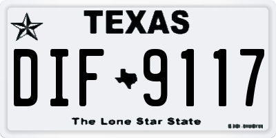 TX license plate DIF9117