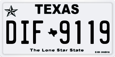 TX license plate DIF9119