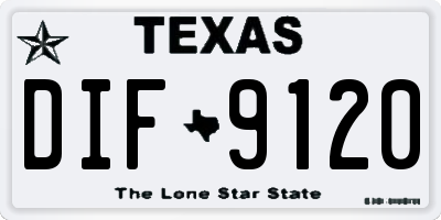 TX license plate DIF9120
