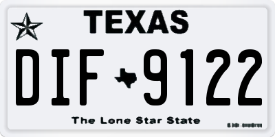 TX license plate DIF9122