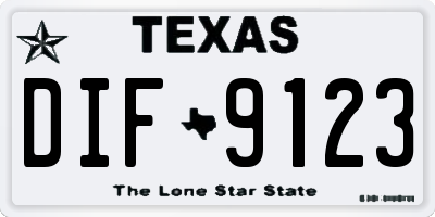 TX license plate DIF9123