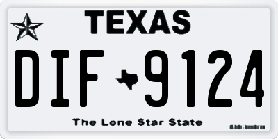 TX license plate DIF9124
