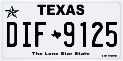 TX license plate DIF9125