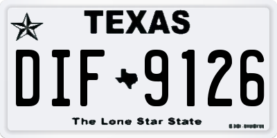 TX license plate DIF9126
