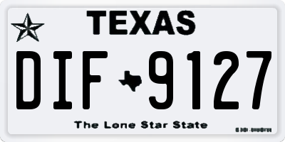 TX license plate DIF9127