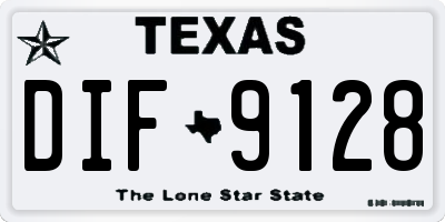 TX license plate DIF9128