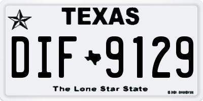 TX license plate DIF9129