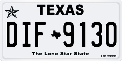 TX license plate DIF9130