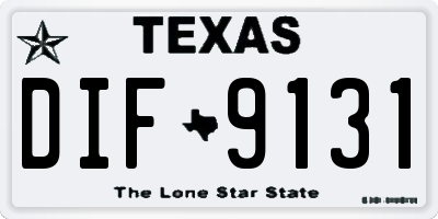 TX license plate DIF9131