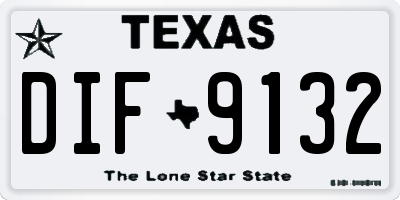TX license plate DIF9132