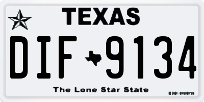TX license plate DIF9134