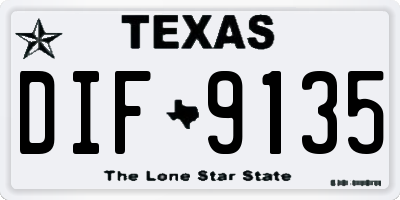 TX license plate DIF9135