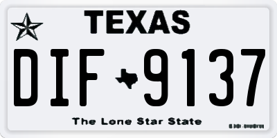 TX license plate DIF9137