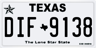 TX license plate DIF9138
