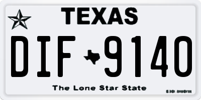 TX license plate DIF9140