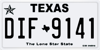 TX license plate DIF9141