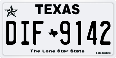 TX license plate DIF9142
