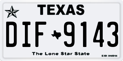 TX license plate DIF9143