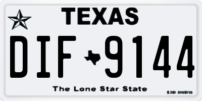 TX license plate DIF9144