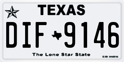 TX license plate DIF9146