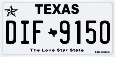 TX license plate DIF9150