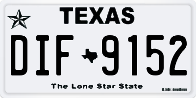 TX license plate DIF9152