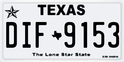TX license plate DIF9153