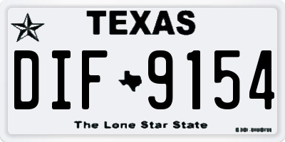 TX license plate DIF9154