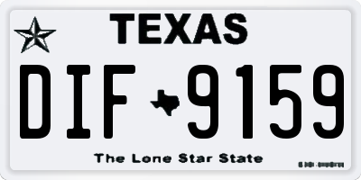 TX license plate DIF9159