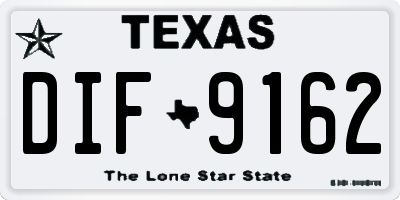 TX license plate DIF9162
