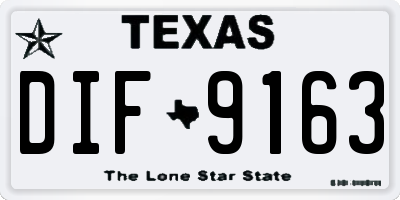 TX license plate DIF9163