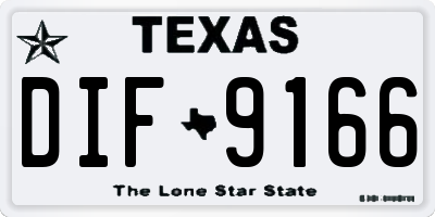 TX license plate DIF9166
