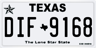 TX license plate DIF9168