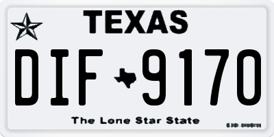 TX license plate DIF9170