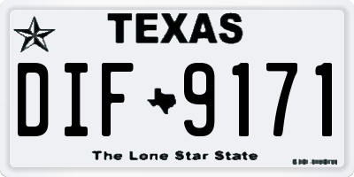 TX license plate DIF9171