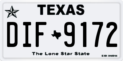TX license plate DIF9172