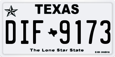 TX license plate DIF9173