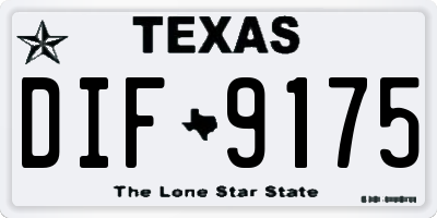 TX license plate DIF9175