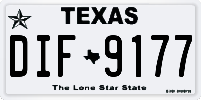TX license plate DIF9177