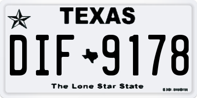 TX license plate DIF9178