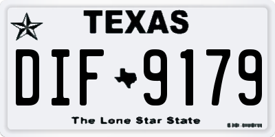 TX license plate DIF9179