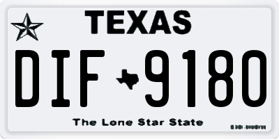 TX license plate DIF9180
