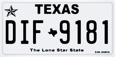 TX license plate DIF9181