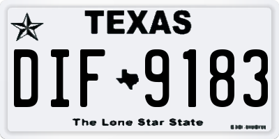 TX license plate DIF9183