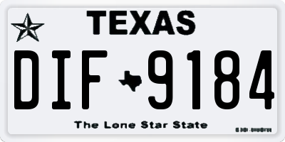 TX license plate DIF9184