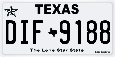 TX license plate DIF9188
