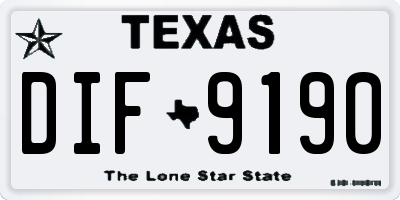 TX license plate DIF9190