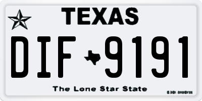 TX license plate DIF9191