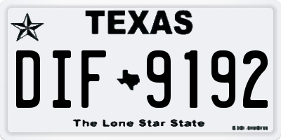 TX license plate DIF9192