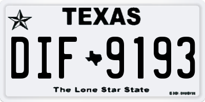 TX license plate DIF9193